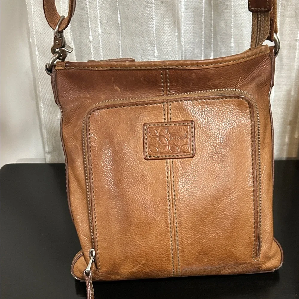 Fossil Brown Leather Crossbody Bag